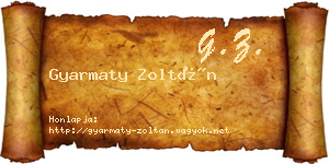 Gyarmaty Zoltán névjegykártya